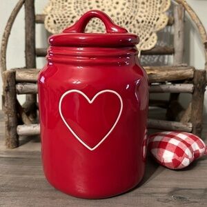 NWT RAE DUNN RED HEART BABY CANISTER
